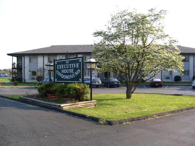 a view of a house with garden and trees