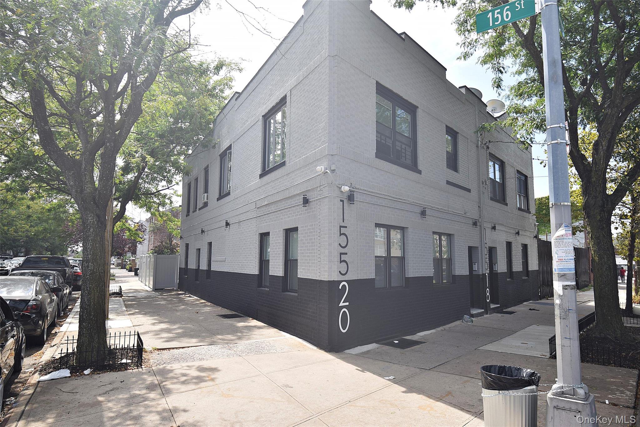 a view of a building with a street