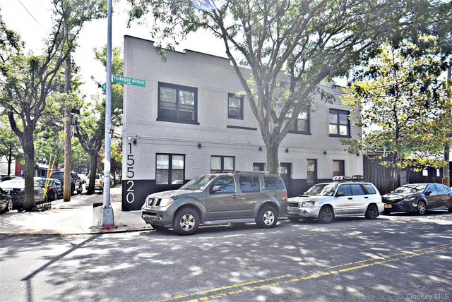 a car parked in front of a building
