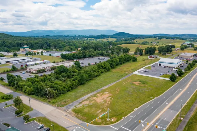 a view of a lake with a garden