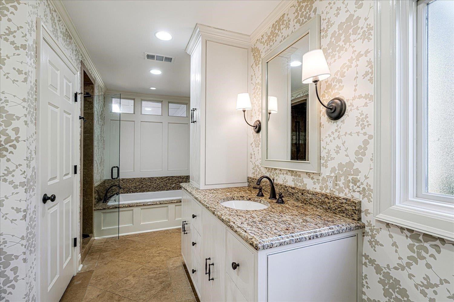 4160 Tuckahoe Road Memphis, TN 38117 - Photo 23 of 39 a bathroom with a granite countertop sink and a mirror