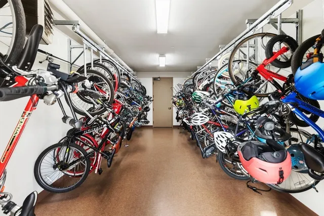 a view of a bike storage area