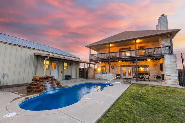 a front view of building with outdoor seating