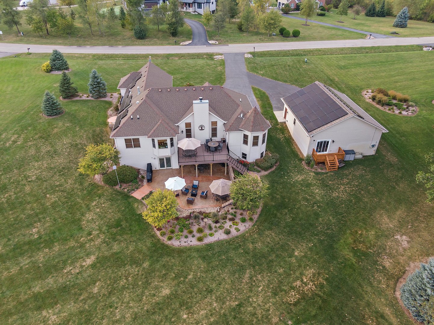 8908 South Hill Road Marengo, IL 60152 - Photo 29 of 53 an aerial view of a house with outdoor space and lake view