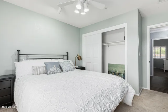 a view of room with window and bathroom