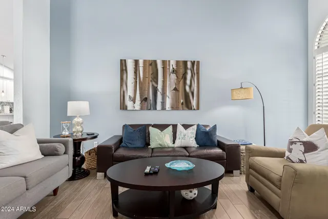 a living room with furniture