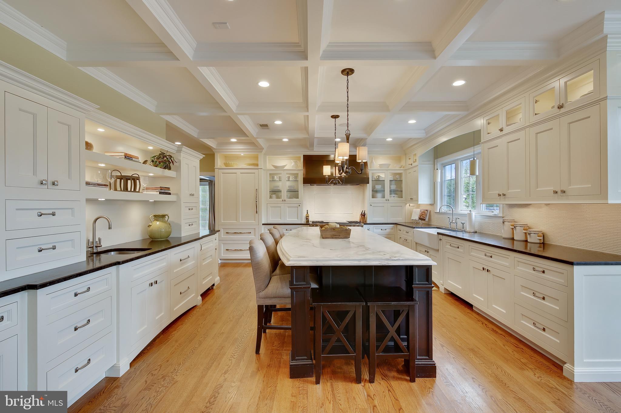 10416 Grey Fox Road Potomac, MD 20854 - Photo 14 of 71 Gourmet custom kitchen with coffered ceiling