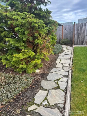 a view of an outdoor space and a yard