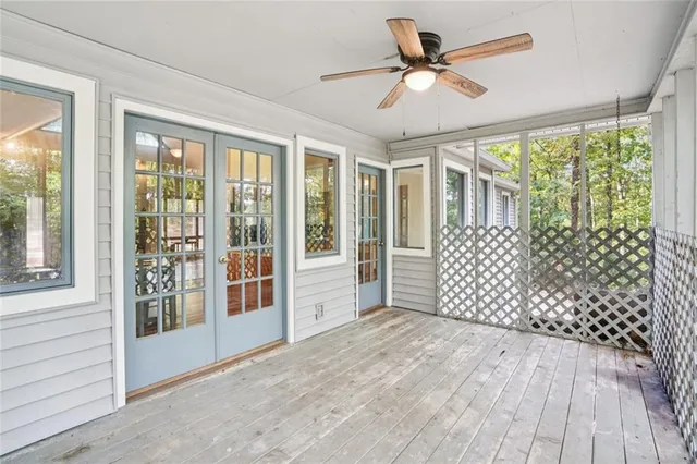 a view of a livingroom with wooden floor