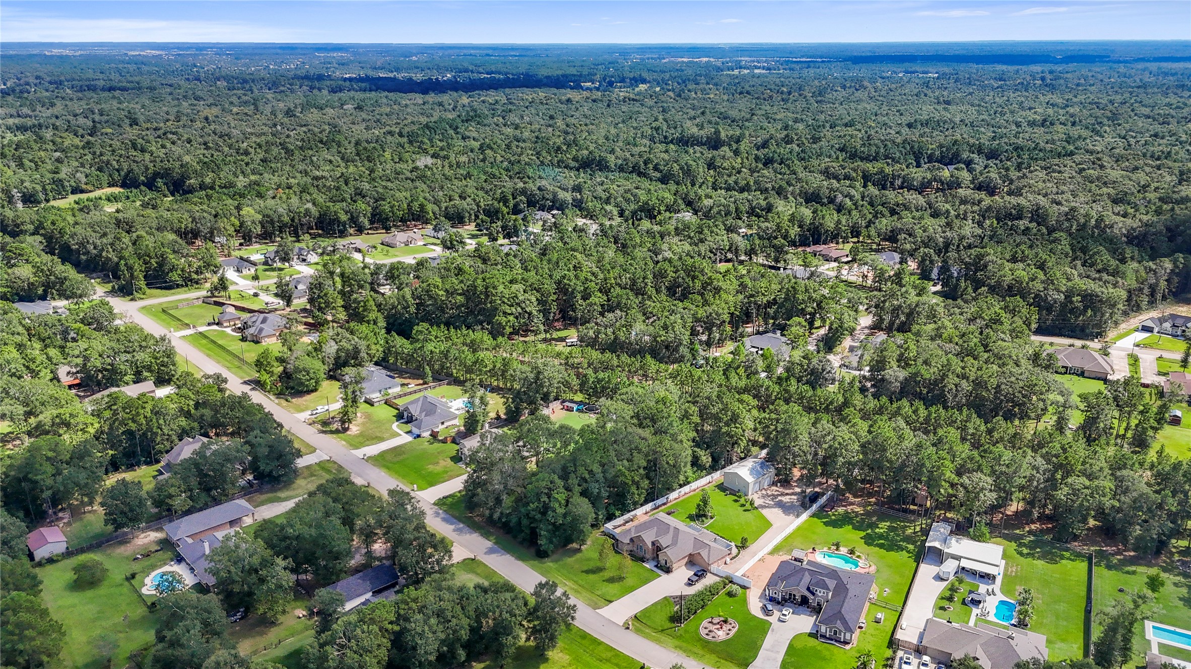 27724 Rio Blanco Drive Splendora, TX 77372 - Photo 8 of 13 an aerial view of a houses with a lush green hillside