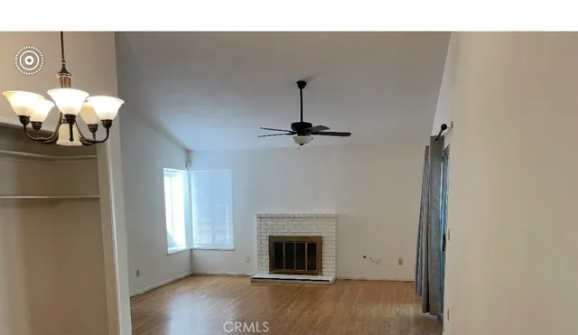 a view of a livingroom with a fireplace