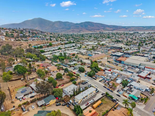 an aerial view of a city