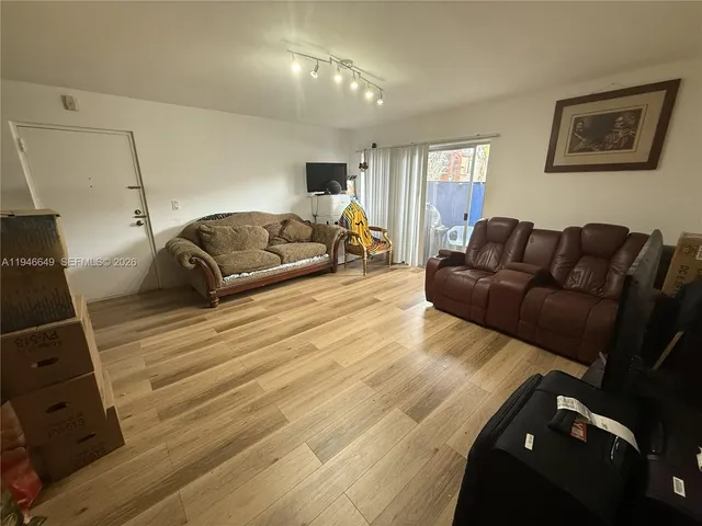 a living room with furniture