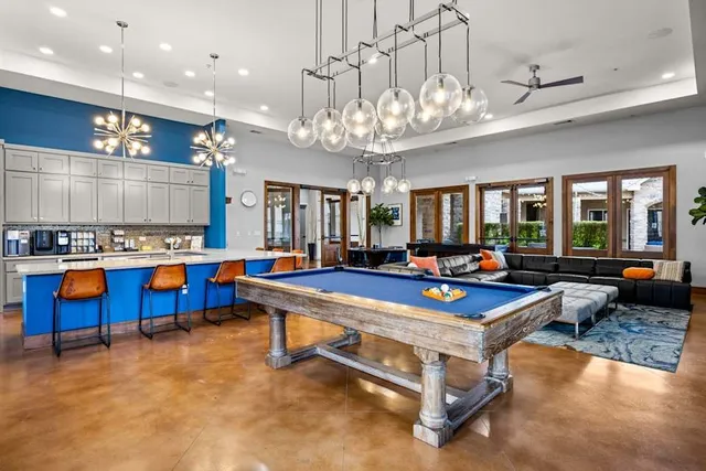 a kitchen with lots of counter top space