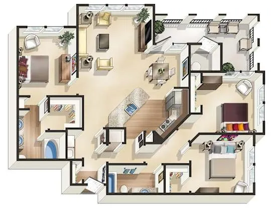 view of living room with furniture and flat screen tv