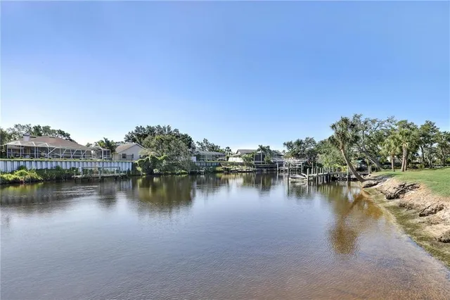 a view of a lake with houses