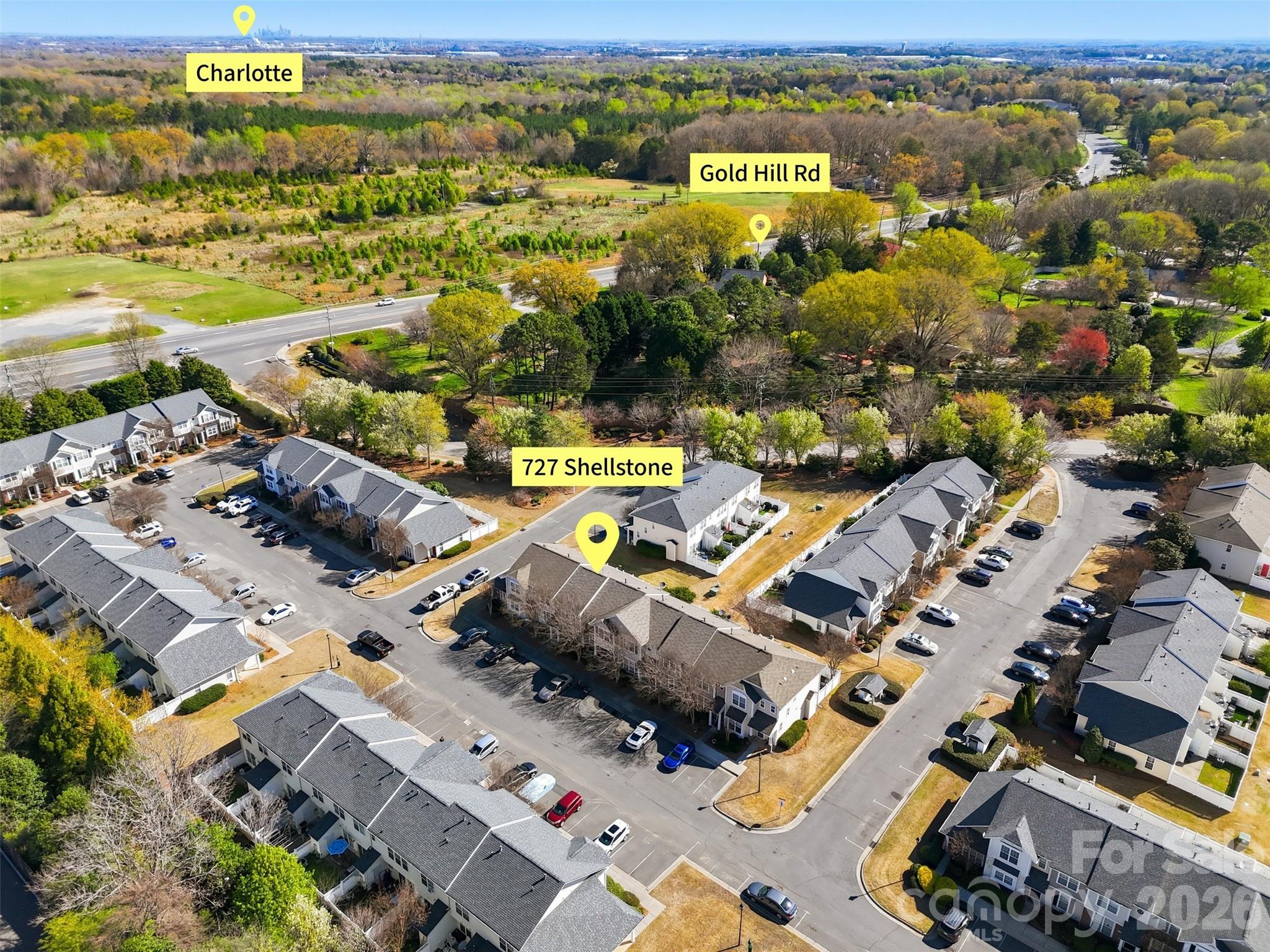 727 Shellstone Place Fort Mill, SC 29708 - Photo 27 of 31 an aerial view of a city with lots of residential buildings