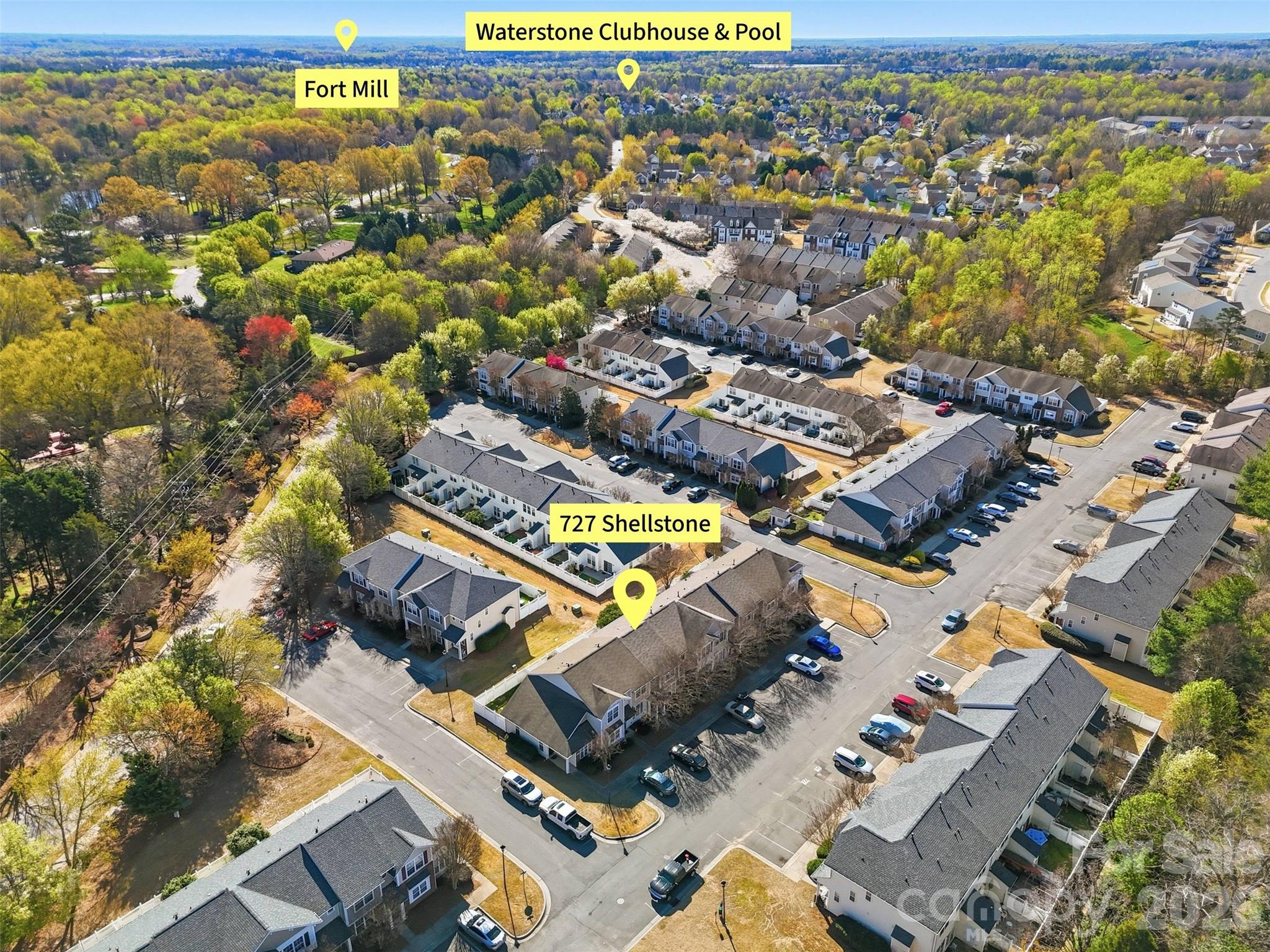 727 Shellstone Place Fort Mill, SC 29708 - Photo 30 of 31 an aerial view of residential houses with outdoor space