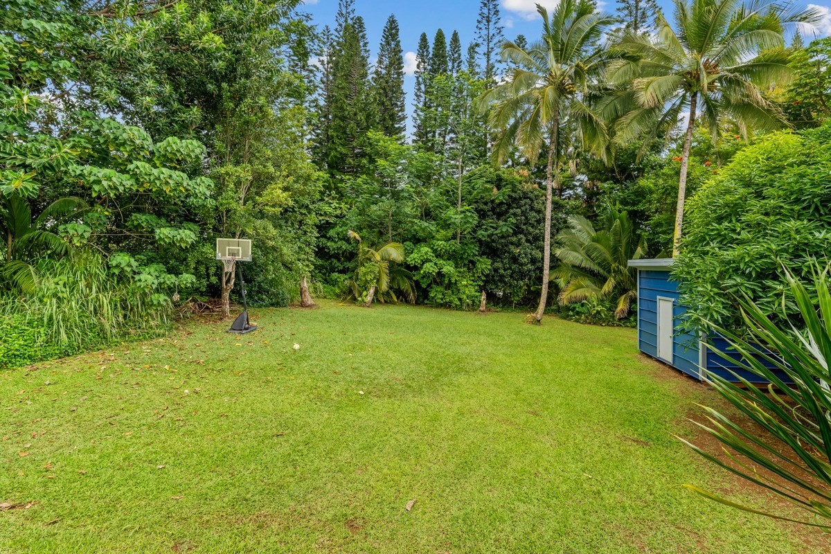 6384 Makana Road, Unit 2 Kapaa, HI 96746 - Photo 15 of 25 a backyard of a house with plants and large trees