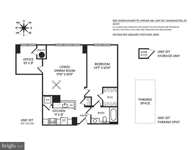 $539,000 | 555 Massachusetts Avenue Northwest, Unit 217, Washington, DC 20001
