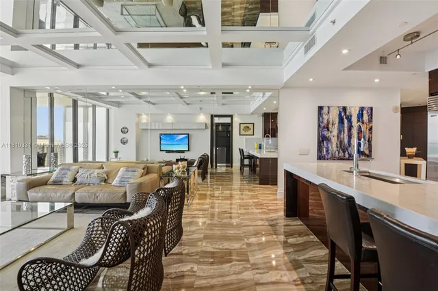 a living room with furniture