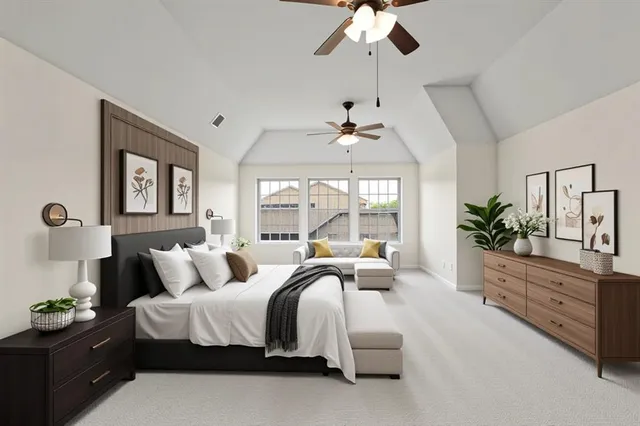 an empty room with fan