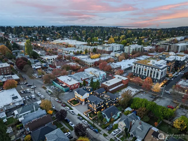 an aerial view of a city with lots of residential buildings