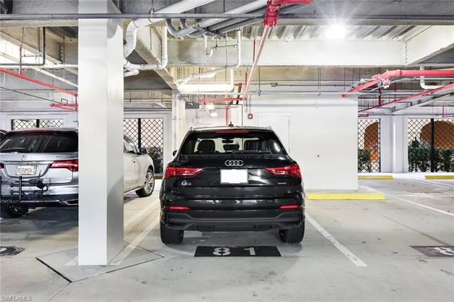 a view of parking garage