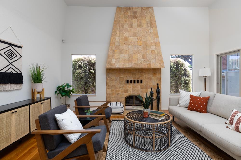 439 Cliff Drive Aptos, CA 95003 - Photo 3 of 29 a living room with furniture a window and a fireplace