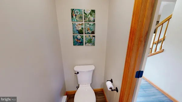 a view of a porch of a house