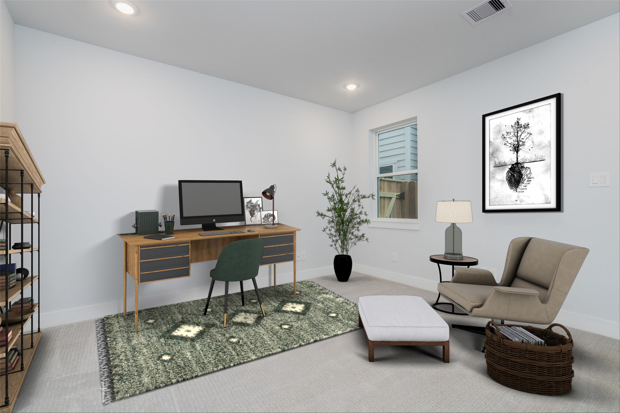4224 Schuler Street Houston, TX 77007 - Photo 29 of 37 Virtually staged downstairs room for office or spare bedroom.