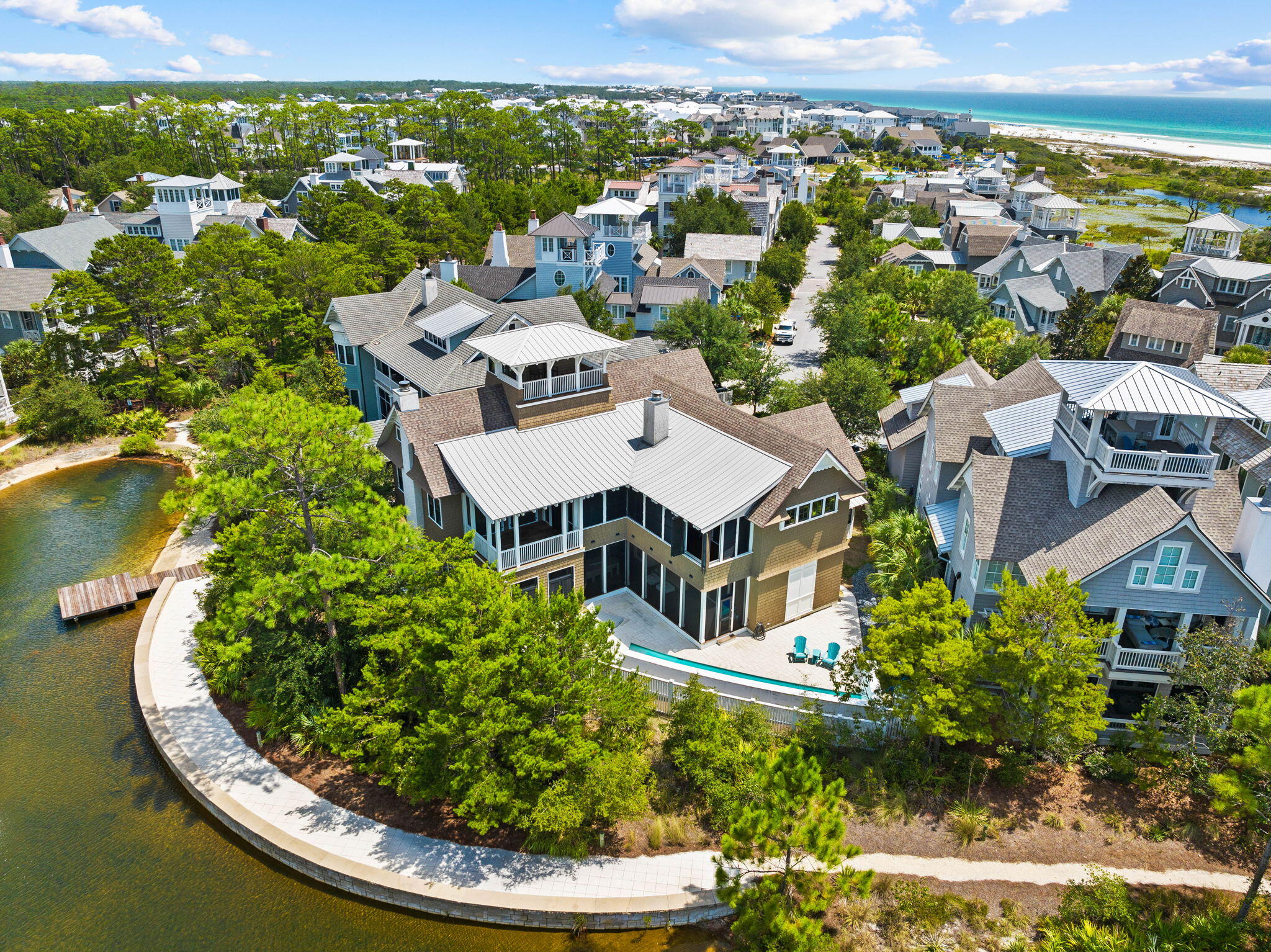 47 Compass Point Way Inlet Beach, FL 32461 - Photo 2 of 50 an aerial view of residential houses with outdoor space and trees