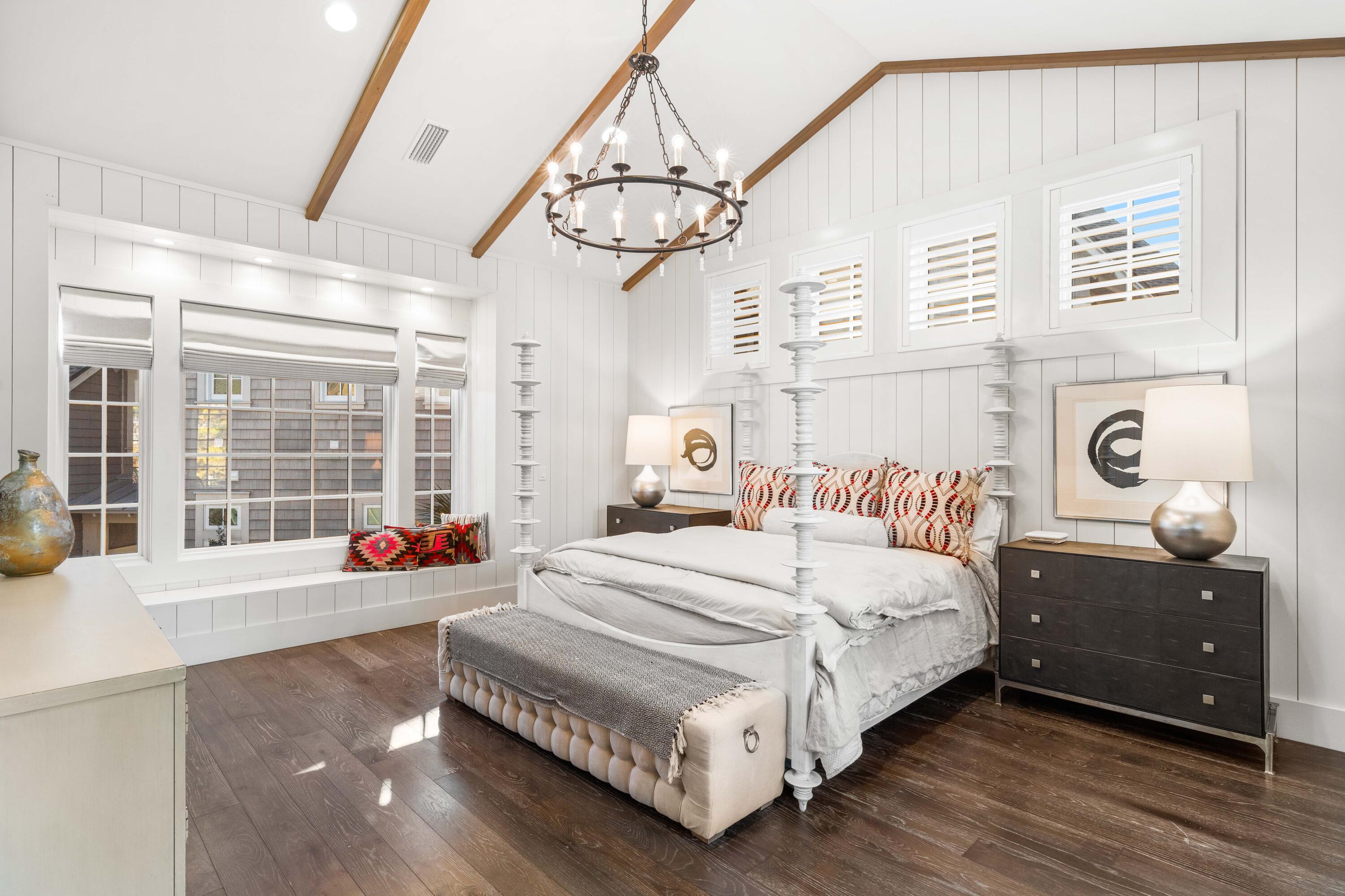 47 Compass Point Way Inlet Beach, FL 32461 - Photo 23 of 50 a bedroom with a bed and a large window