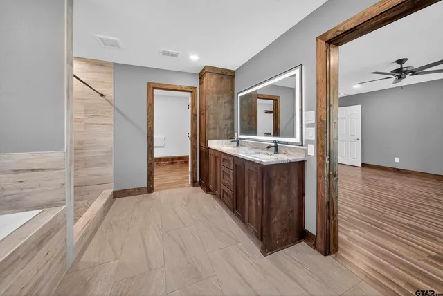 a bathroom with a shower