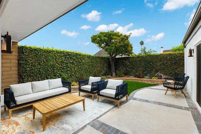 a outdoor space with patio furniture