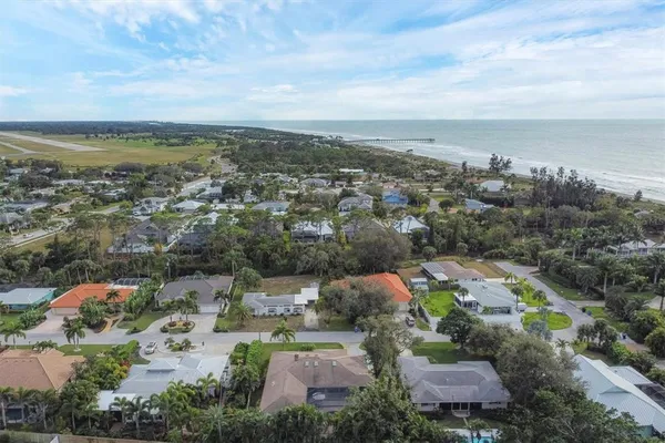 an aerial view of multiple house