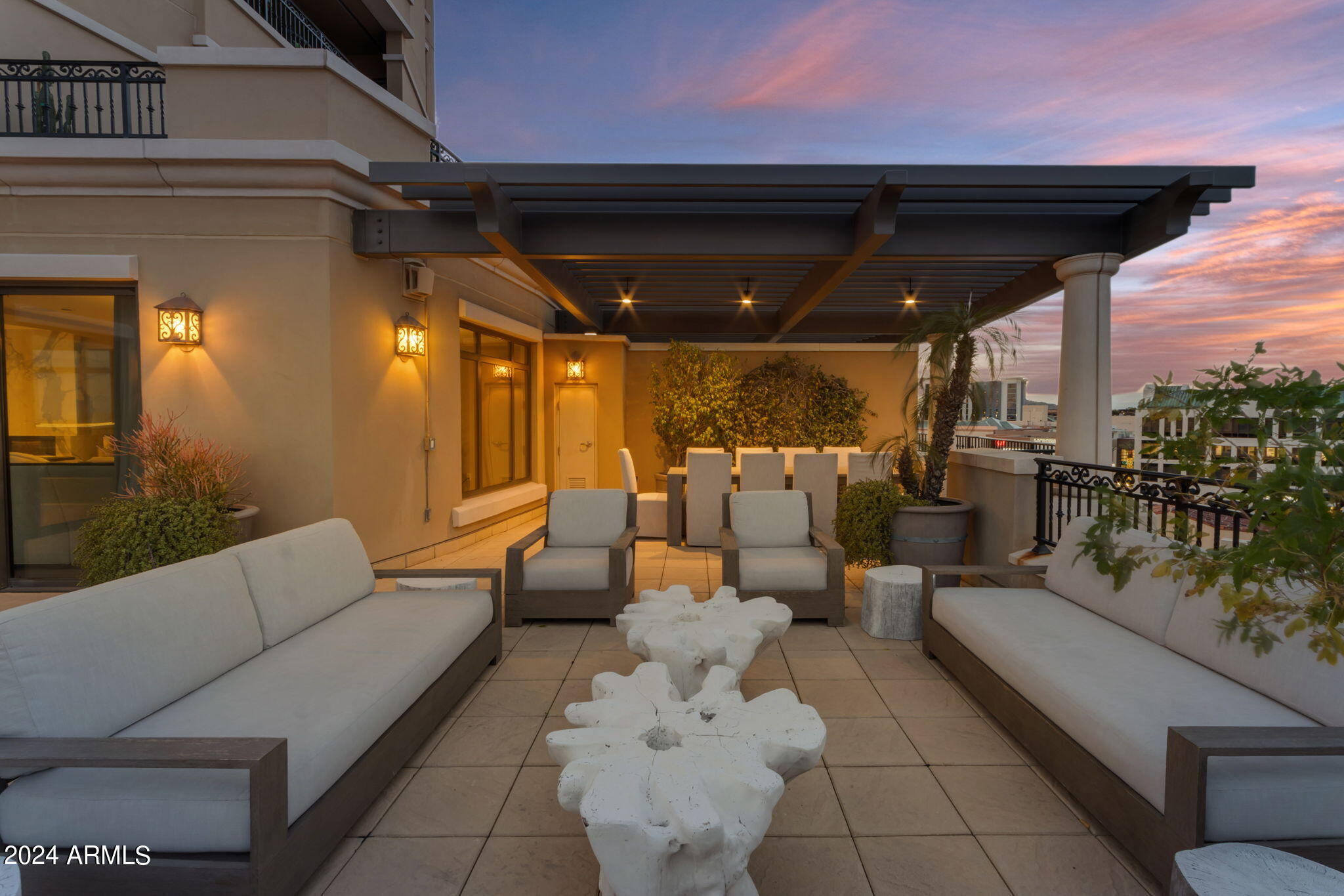 7181 East Camelback Road, Unit 704 Scottsdale, AZ 85251 - Photo 80 of 96 Patio at sunset