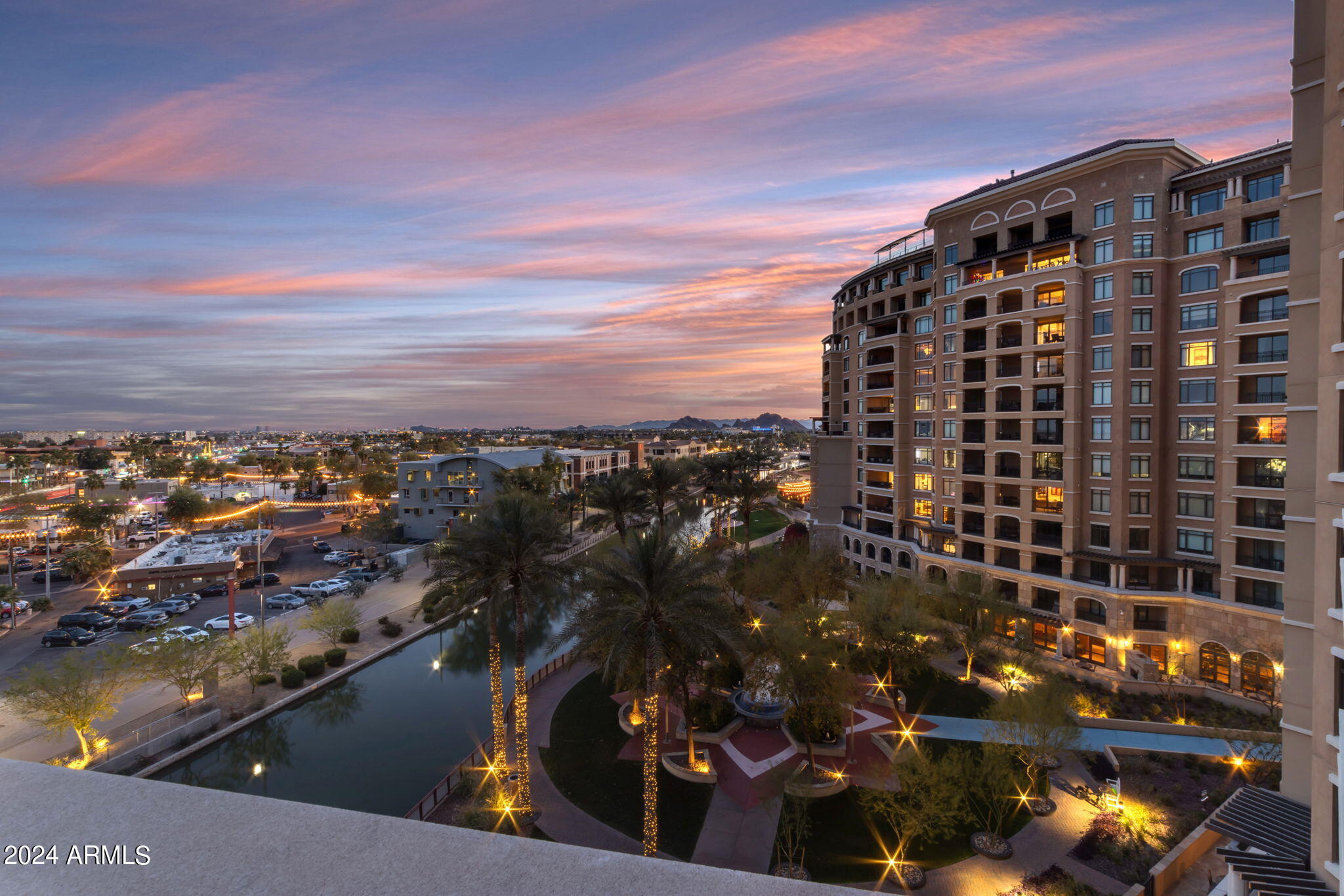 7181 East Camelback Road, Unit 704 Scottsdale, AZ 85251 - Photo 87 of 96 Building at sunset
