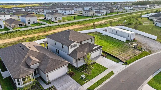 an aerial view of a house