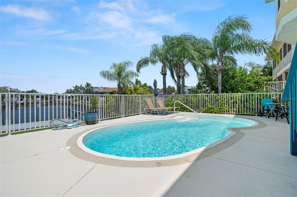 6170 Seaside Drive New Port Richey, FL 34652 - Photo 57 of 89 a view of a swimming pool with a garden