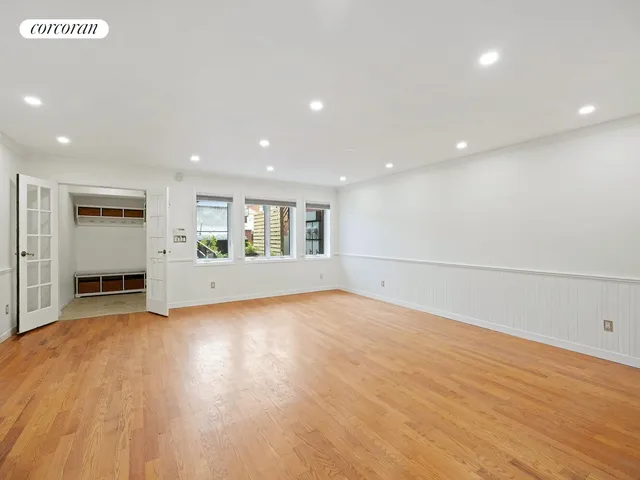 a front view of a multi story building