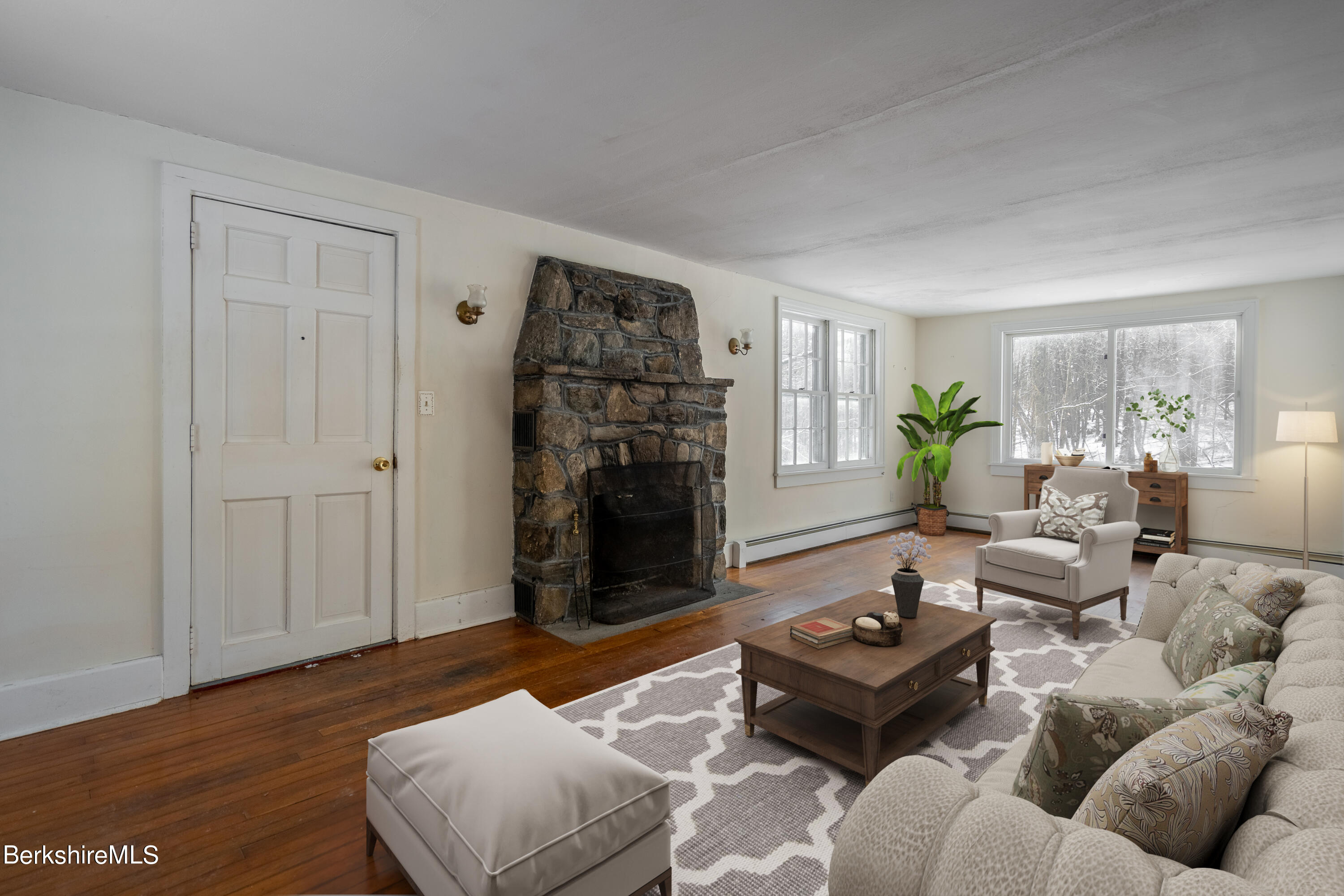 151 Hillsdale Road Egremont, MA 01230 - Photo 4 of 23 a living room with furniture and a fireplace