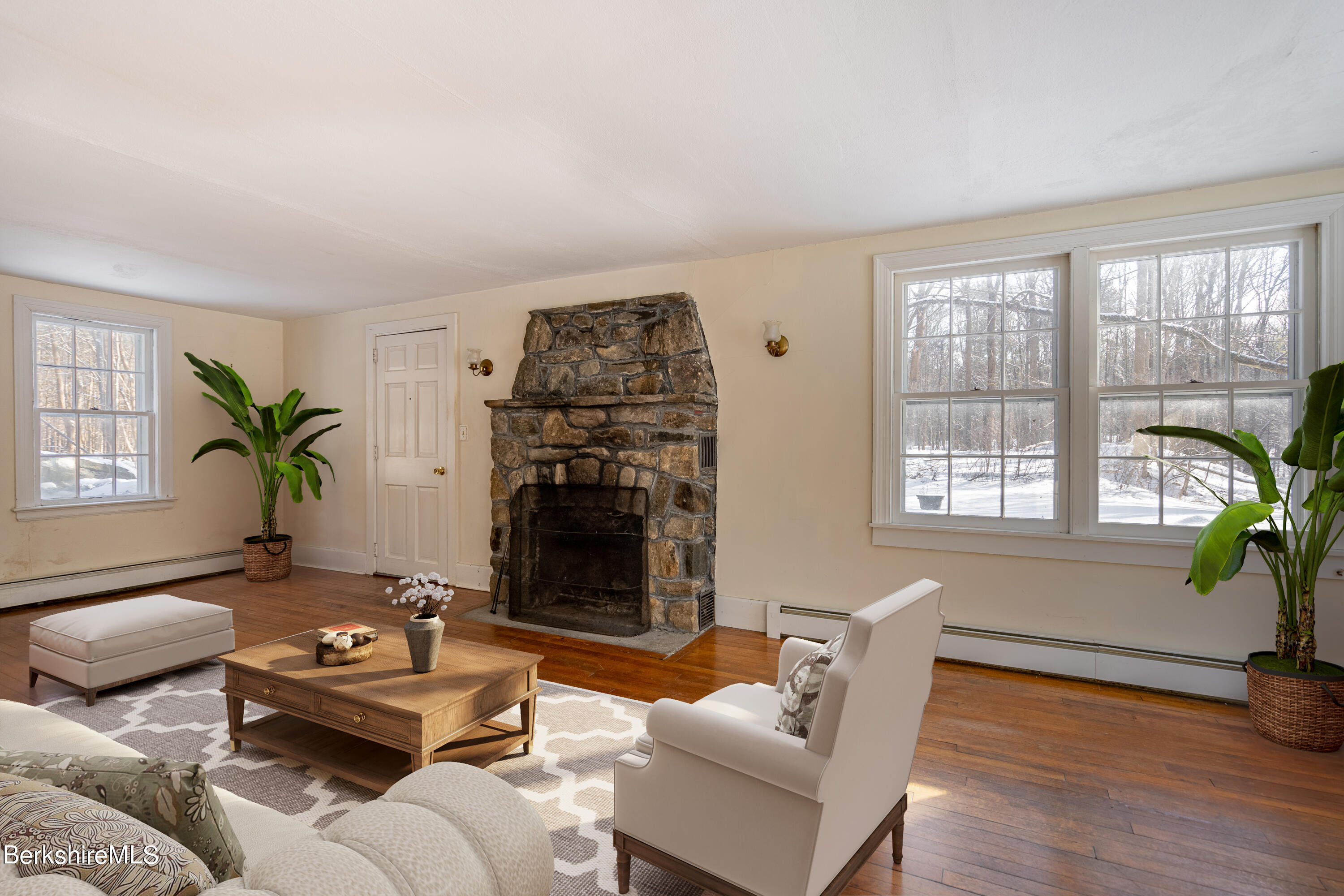 151 Hillsdale Road Egremont, MA 01230 - Photo 5 of 23 a living room with furniture and a fireplace