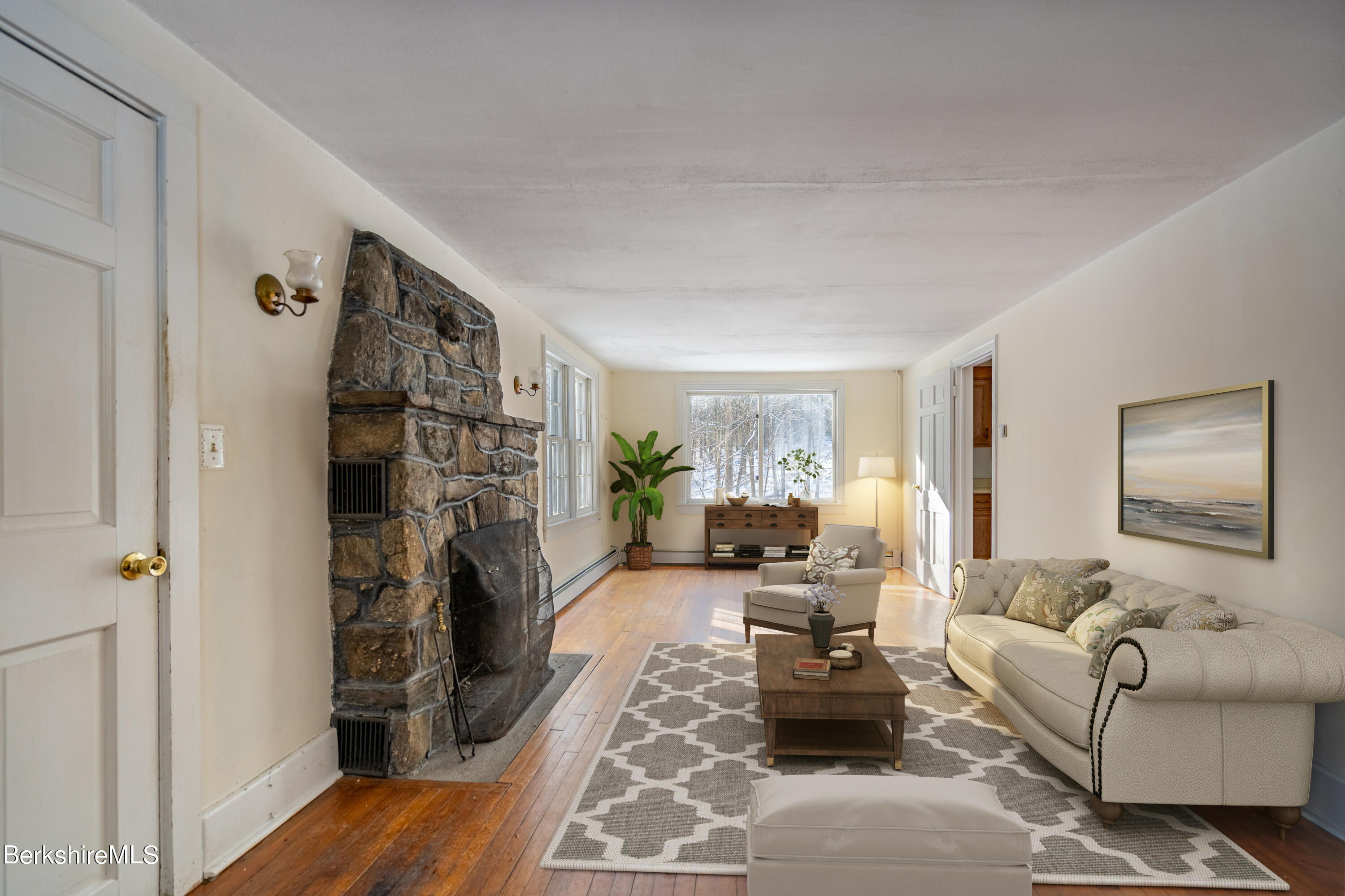 151 Hillsdale Road Egremont, MA 01230 - Photo 6 of 23 a living room with furniture and a fireplace