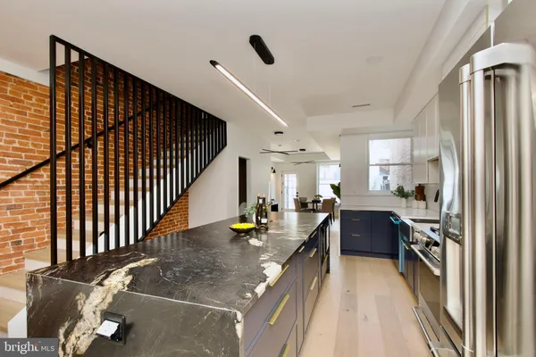a view of kitchen and dining room