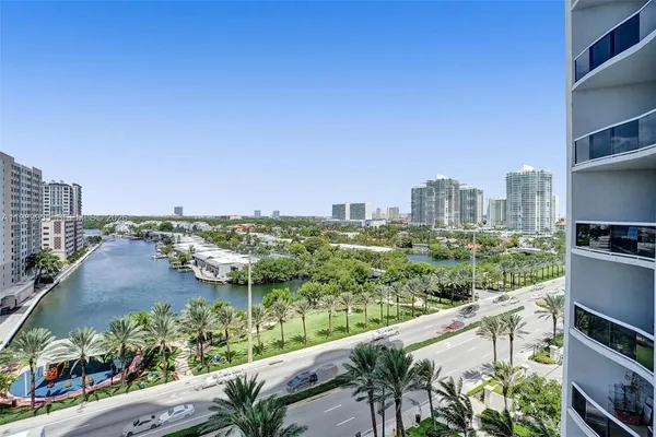 a view of a city from a balcony