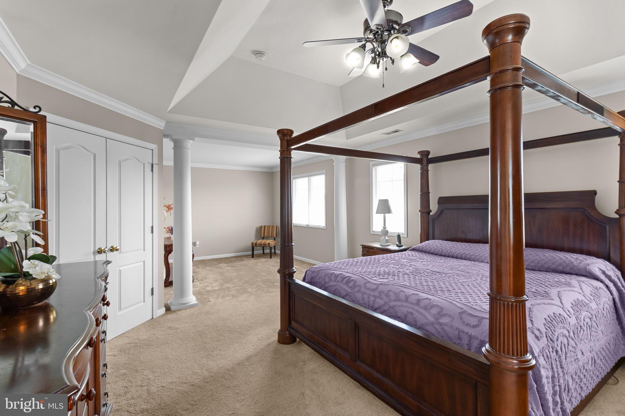 907 Mather Drive Bear, DE 19701 - Photo 56 of 80 a bed room with a bed and a chandelier