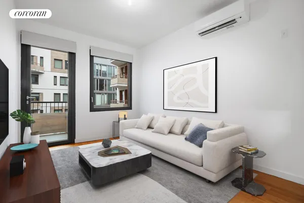 a picture of a park with furniture and a window