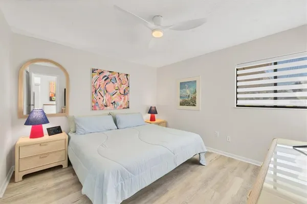 a garden view with a seating space