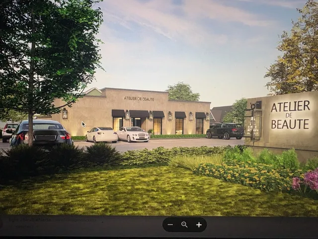 a view of swimming pool with seating space